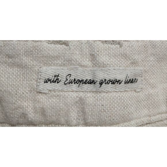 Zara mens 34 European linen pants oatmeal beige tapered leg quiet luxury - Picture 7 of 8